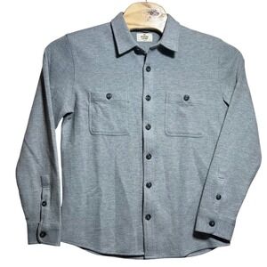 Marine Layer Mens Medium Gray Pacifical Twill Button Down Shirt Long Sleeve